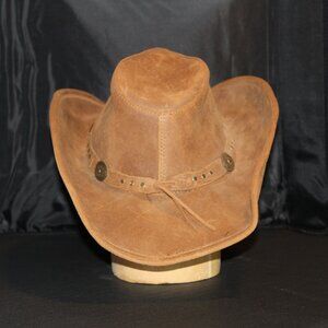 Minnetonka “The SILVERTON COWBOY HAT” Genuine Leather Size 21" band